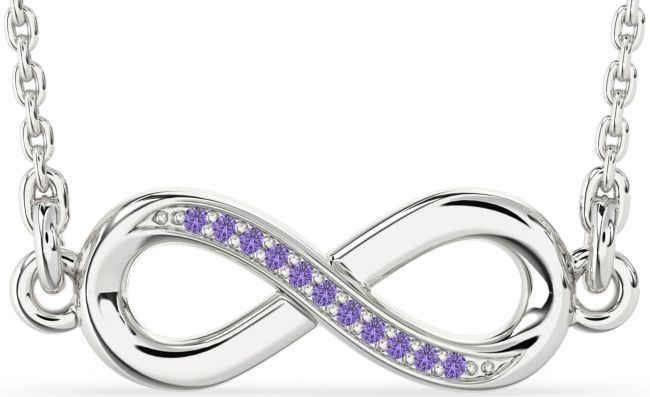 Alexandrite Silver Infinity Necklace