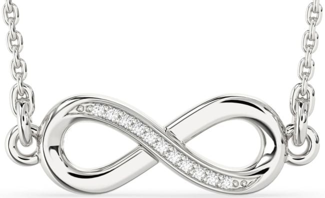 Diamond Silver Infinity Necklace