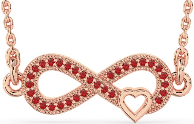 Ruby Rose Gold Infinity Heart Necklace