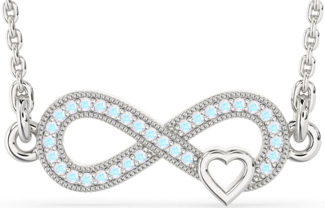Moonstone Silver Infinity Heart Necklace