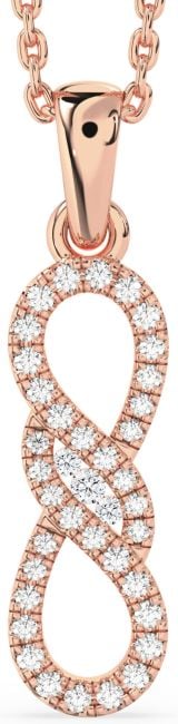 Diamond Rose Gold Silver Infinity Necklace