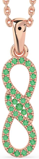 Emerald Rose Gold Infinity Necklace