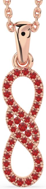 Ruby Rose Gold Silver Infinity Necklace