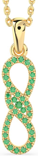 Emerald Gold Infinity Necklace