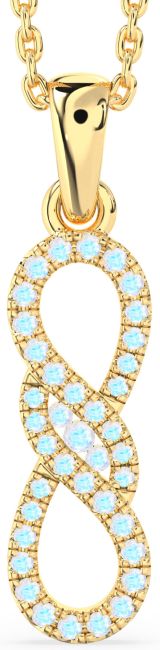 Moonstone Gold Silver Infinity Necklace