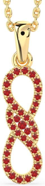 Ruby Gold Infinity Necklace