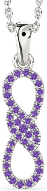 Amethyst Silver Infinity Necklace