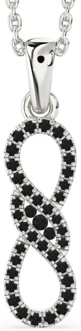 Black Diamond Silver Infinity Necklace