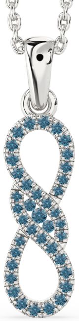 Blue Diamond Silver Infinity Necklace