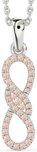 Morganite Silver Infinity Necklace
