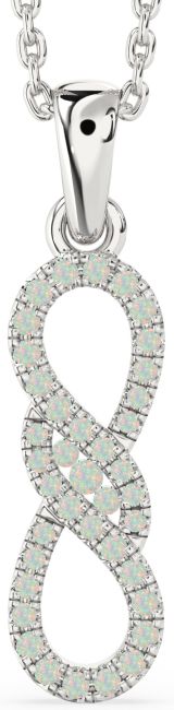 Opal Silver Infinity Necklace