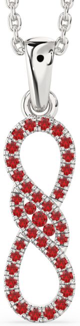 Ruby Silver Infinity Necklace