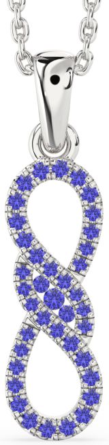 Tanzanite Silver Infinity Necklace