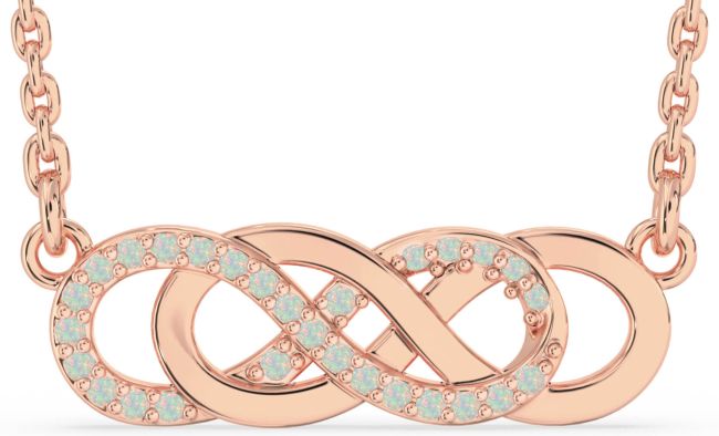 Opal Rose Gold Infinity Necklace