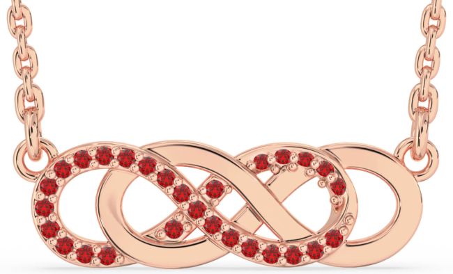 Ruby Rose Gold Infinity Necklace