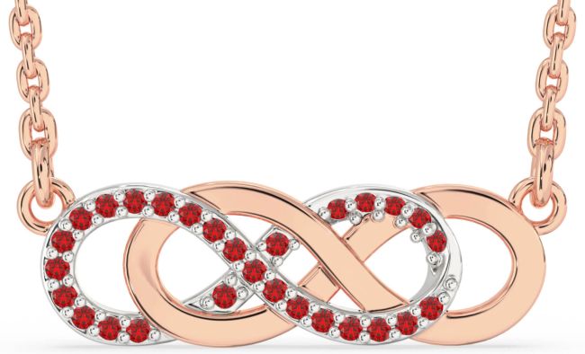 Ruby Rose Gold Silver Infinity Necklace