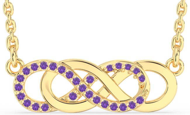 Amethyst Gold Infinity Necklace