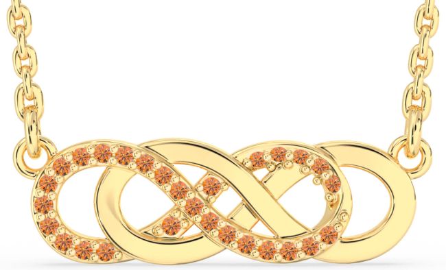 Citrine Gold Infinity Necklace
