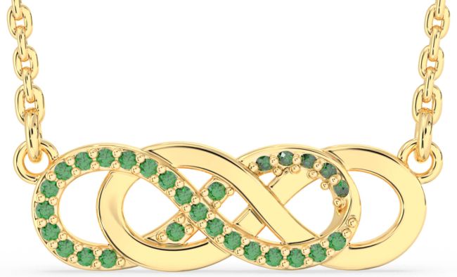 Emerald Gold Infinity Necklace