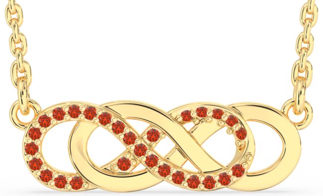 Fire Opal Gold Infinity Necklace