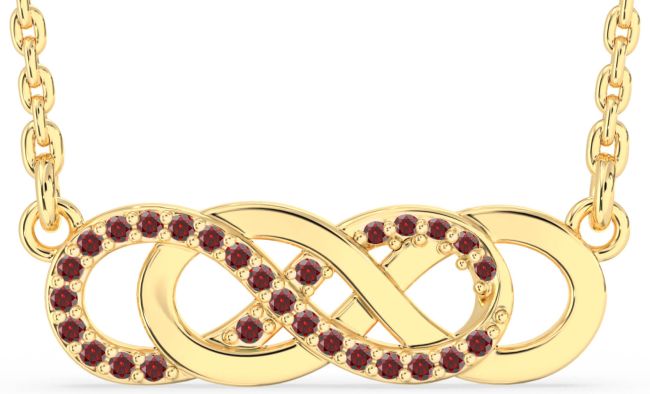 Garnet Gold Infinity Necklace
