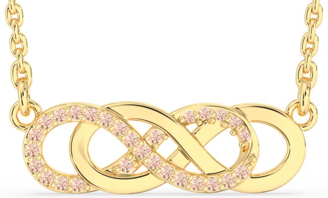 Morganite Gold Infinity Necklace