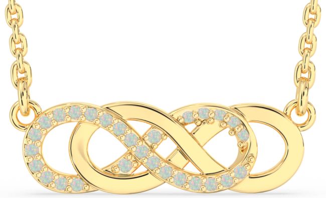 Opal Gold Infinity Necklace
