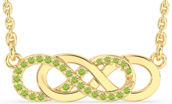 Peridot Gold Infinity Necklace