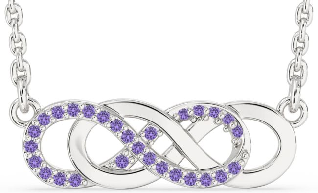 Alexandrite Silver Infinity Necklace