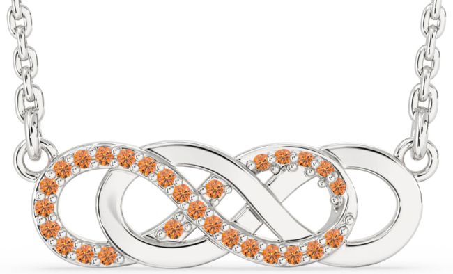 Citrine Silver Infinity Necklace