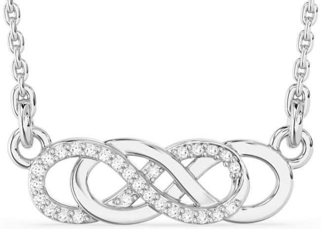 Lab Diamond Silver Infinity Necklace