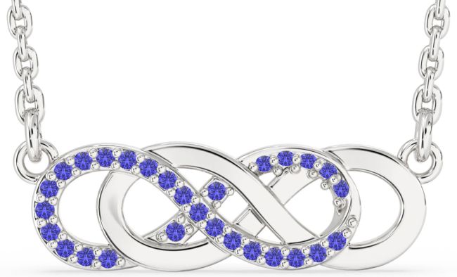 Tanzanite Silver Infinity Necklace