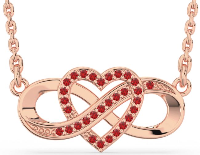 Ruby Rose Gold Infinity Heart Necklace