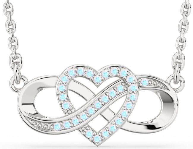 Moonstone Silver Infinity Heart Necklace
