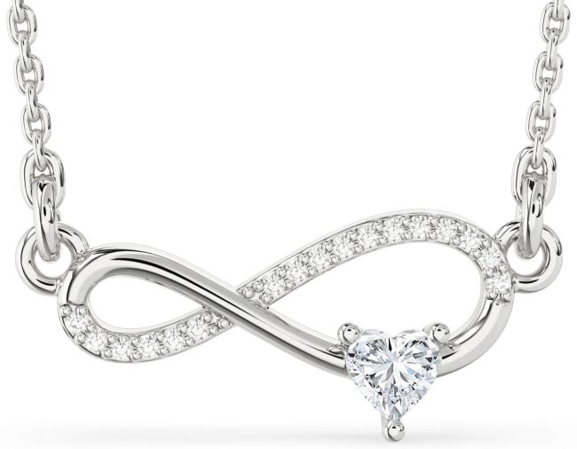 Diamond White Gold Infinity Heart Necklace