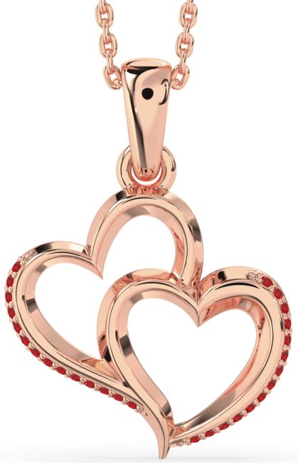 Ruby Rose Gold Heart Necklace