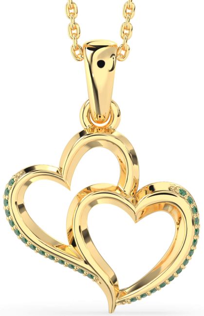 Emerald Gold Heart Necklace