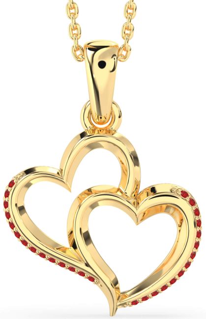 Ruby Gold Heart Necklace