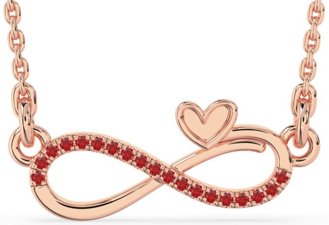 Ruby Rose Gold Infinity Heart Necklace