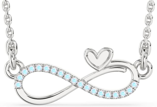 Moonstone Silver Infinity Heart Necklace