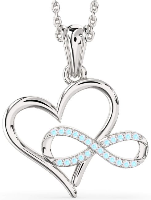 Moonstone Silver Heart Infinity Necklace
