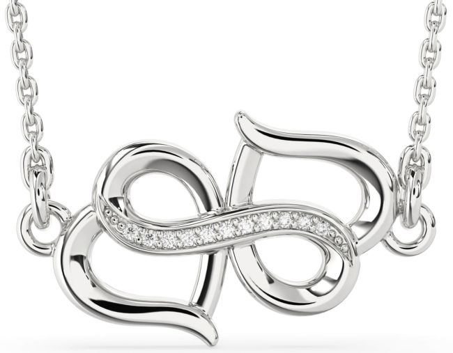 Diamond Platinum Heart Infinity Necklace