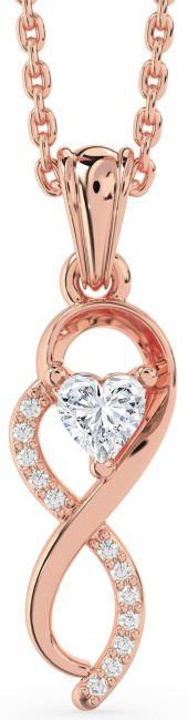 Diamond Rose Gold Infinity Heart Necklace