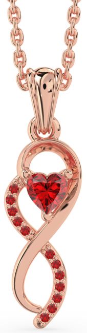 Ruby Rose Gold Infinity Heart Necklace