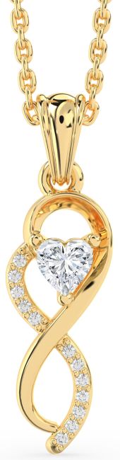 Diamond Gold Silver Infinity Heart Necklace