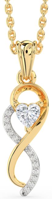 Diamond Platinum & Yellow Gold Infinity Heart Necklace
