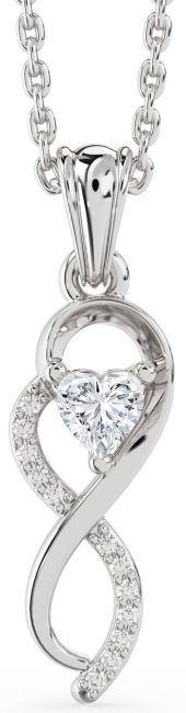 Diamond White Gold Infinity Heart Necklace