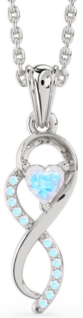Moonstone Silver Infinity Heart Necklace