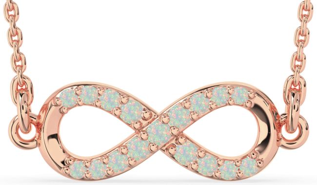 Opal Rose Gold Infinity Necklace