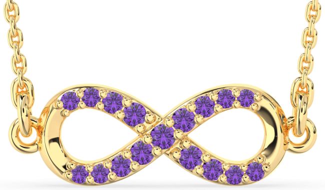 Amethyst Gold Infinity Necklace